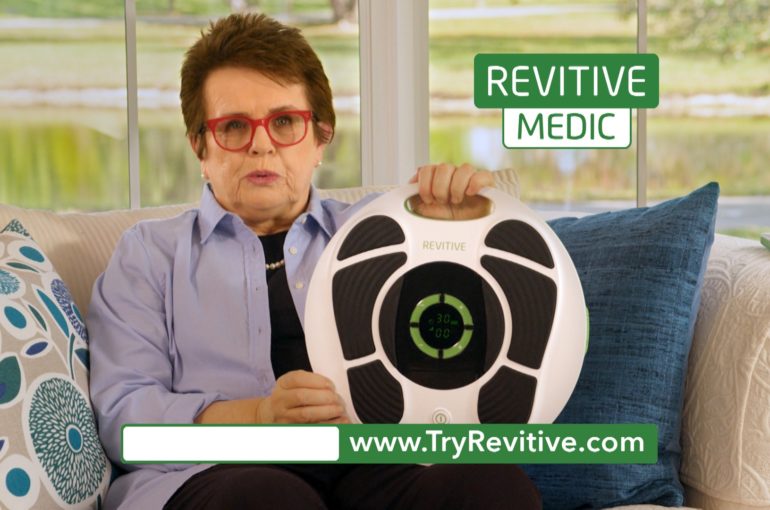 REVITIVE Medic DRTV Shoot with tennis legend Billie Jean King